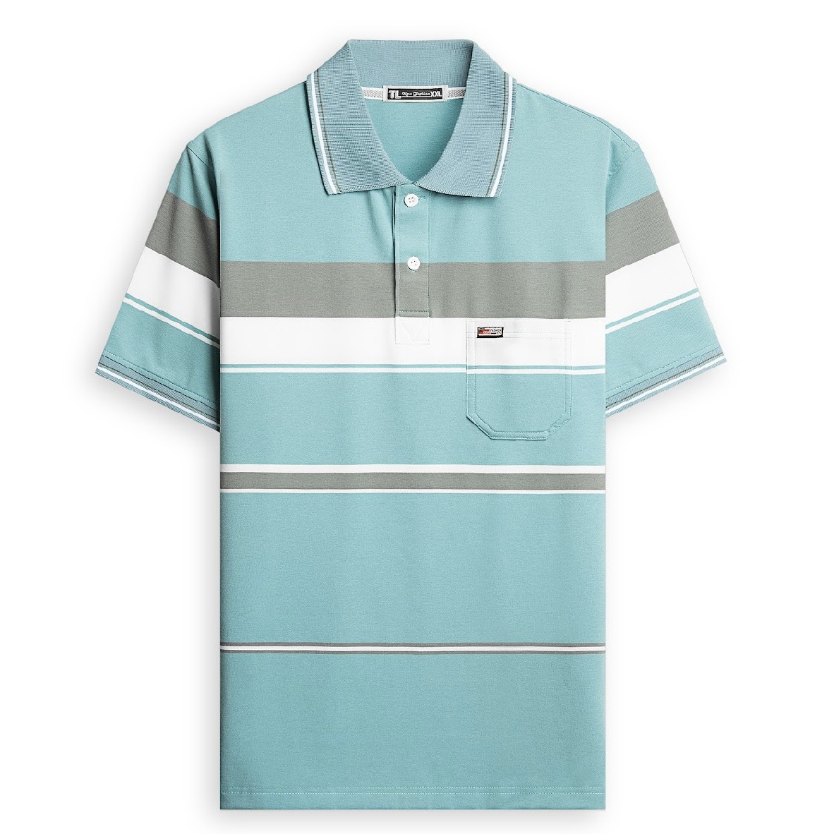 24828_z5718146593189-ecc07f87a9b660ac7d37a44e9771d6ab_20240813114720-3.jpg Áo Thun Sọc Có Cổ Nam Trung Niên Có Túi Thun Cotton Cao Cấp (Có size 3x) - AS058