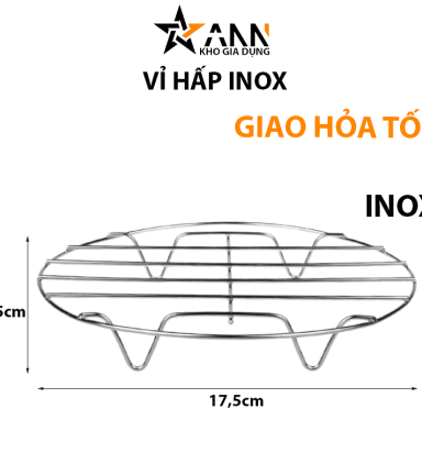 Vỉ Hấp Inox Không Gỉ Đa Năng 4 Chân Dùng Lót Đáy Nồi - Vỉ Hấp Inox Hấp Bánh Bao 4.5x17.5cm - VH01