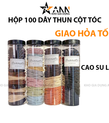 Hộp 100 Dây Thun Buộc Tóc Cao Su - Thun Cột Tóc Kèm Hộp Đựng Thun 4cm - HDT100