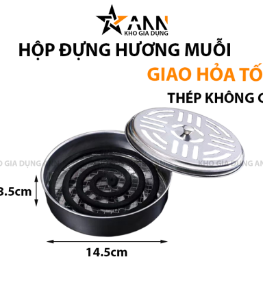 Hộp Inox Đựng Hương Muỗi Có Nắp 14.5x3,5cm - HDHM01