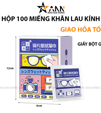 Hộp 100 Khăn Lau Kính Hộp 12X16 Cm - KLK01