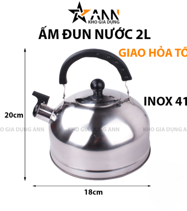 Ấm Đun Nước 2L Inox 410 Chịu Nhiệt 30x18cm - ADN3L