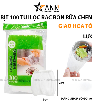 Combo 3 Túi Lọc Rác Bồn Rửa Chén (Set 100 Cái 9x9cm) - TLR01