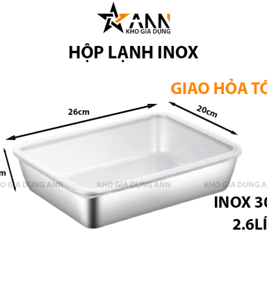 Combo 2 Hộp Đựng Thực Phẩm Lạnh Inox Size To 26x20x5cm - HDTPL01