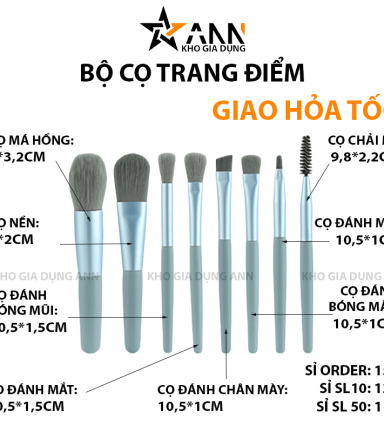 Bộ Cọ Trang Điểm Cá Nhân 8 Món Tiện Lợi Kèm Túi Zip - BCTD8M