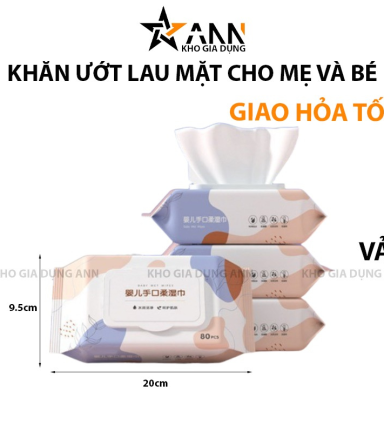 Khăn Giấy Ướt Lau Mặt Cao Cấp 80 Tờ - KGU80T