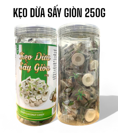 Kẹo Dừa Sấy Giòn 250g Hộp - KDSG01