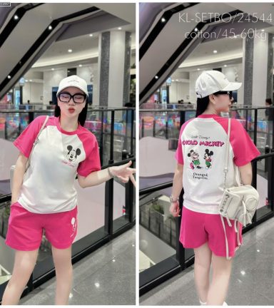 đồ bộ quần đùi áo tay ngắn in hình chuột mickey size lớn - DBO4967