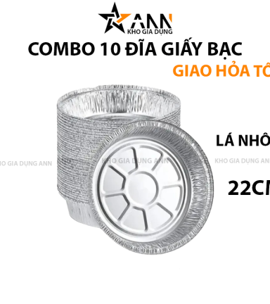 Combo 10 Đĩa Giấy Bạc Lót Nồi Chiên Không Dầu Lò Nướng 22cm - DGBLN01