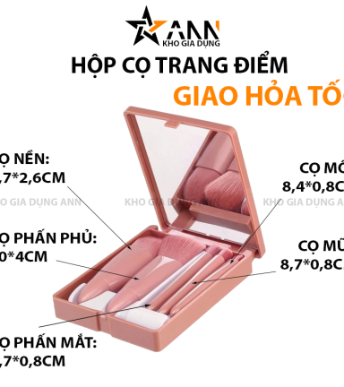 Hộp Cọ Trang Điểm 6 Món Mini Tiện Lợi - HCTD6M01