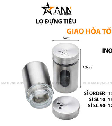 Lọ Đựng Tiêu Inox Nắp Xoay Tiện Dụng - LDT01