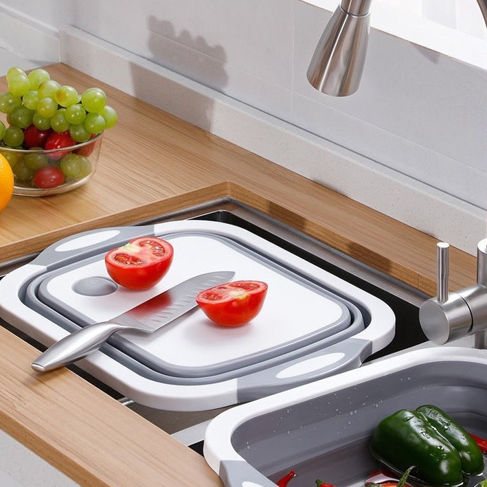 Thớt Nhựa Kèm Chậu Gấp Gọn Tiện Lợi 5 Thớt Nhựa Kèm Chậu Gấp Gọn Tiện Lợi