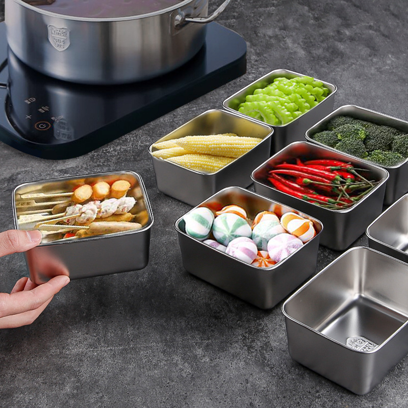 Hộp Lạnh Inox Đựng Thực Phẩm Kèm Nắp Nhựa 13.5x10.5x5.8cm 5 Hộp Lạnh Inox Đựng Thực Phẩm Kèm Nắp Nhựa 13.5x10.5x5.8cm