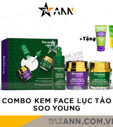 Combo Kem Face Ngày Đêm Lục Tảo Soo Young Mini - CBFACESYMINI01
