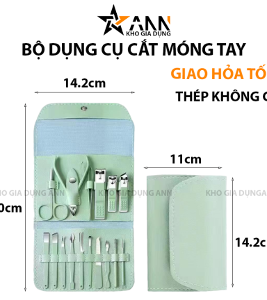 Bộ Cắt Móng Tay 16 Món Bằng Thép Không Gỉ Kèm Bao - BCMT13M01