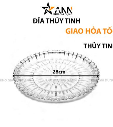 Đĩa Thủy Tinh Đựng Hoa Quả Hình Tròn 28cm - DTTPL01