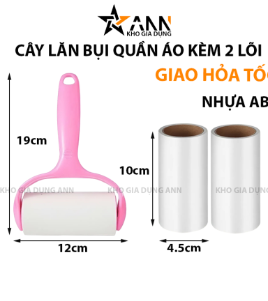 Cây Lăn Bụi Quần Áo Kèm 2 Lõi Lăn 9x12cm - CLB01