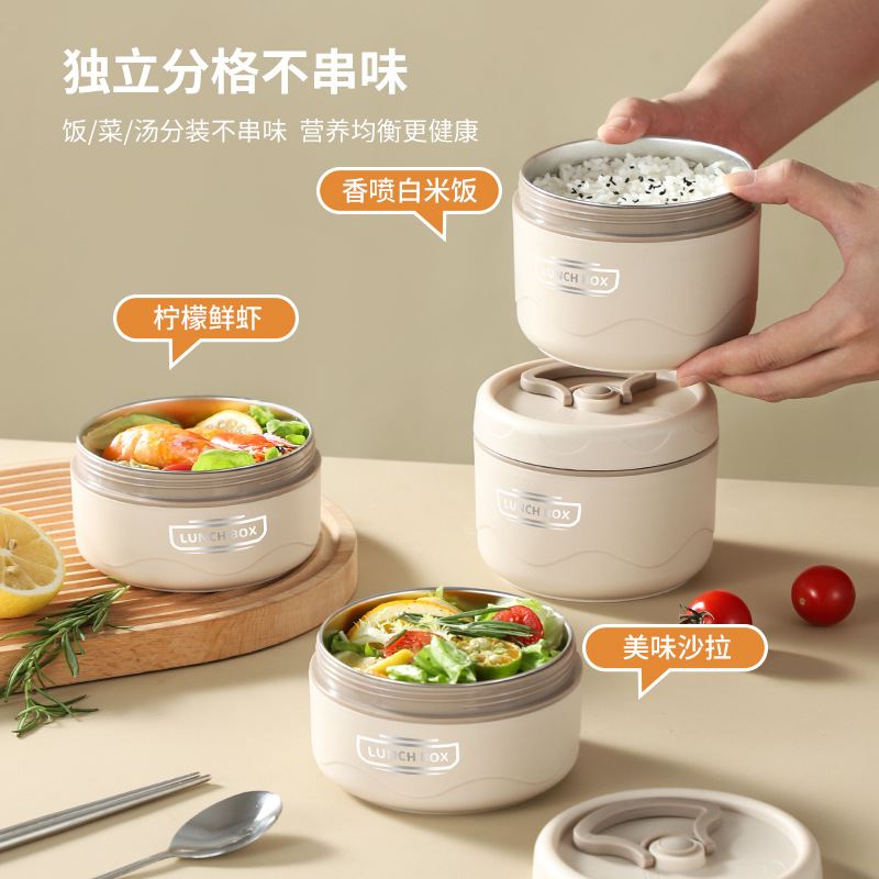 Hộp Đựng Cơm 3 Ngăn Kèm Túi Đựng Cơm Có Thìa Muỗng Tiện Lợi 14x22.2cm 6 Hộp Đựng Cơm 3 Ngăn Kèm Túi Đựng Cơm Có Thìa Muỗng Tiện Lợi 14x22.2cm