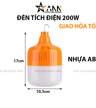 Đèn Tích Điện Siêu Sáng 150W Bóng Đèn Led Chống Nước Sạc USB 17X10.5cm - DTD200W01