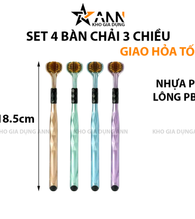 4 Bàn Chải Đánh Răng 3 Mặt Vệ Sinh Răng Miệng 18.5cm - BCDR3M01