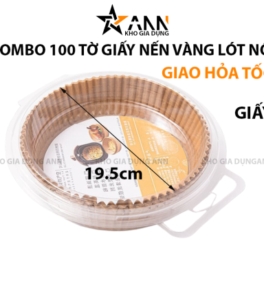 Combo 100 Tờ Giấy Lót Nồi Chiên Không Dầu Giấy Nến Vàng Tiện Dụng 19.5x5cm - GLNCKD01