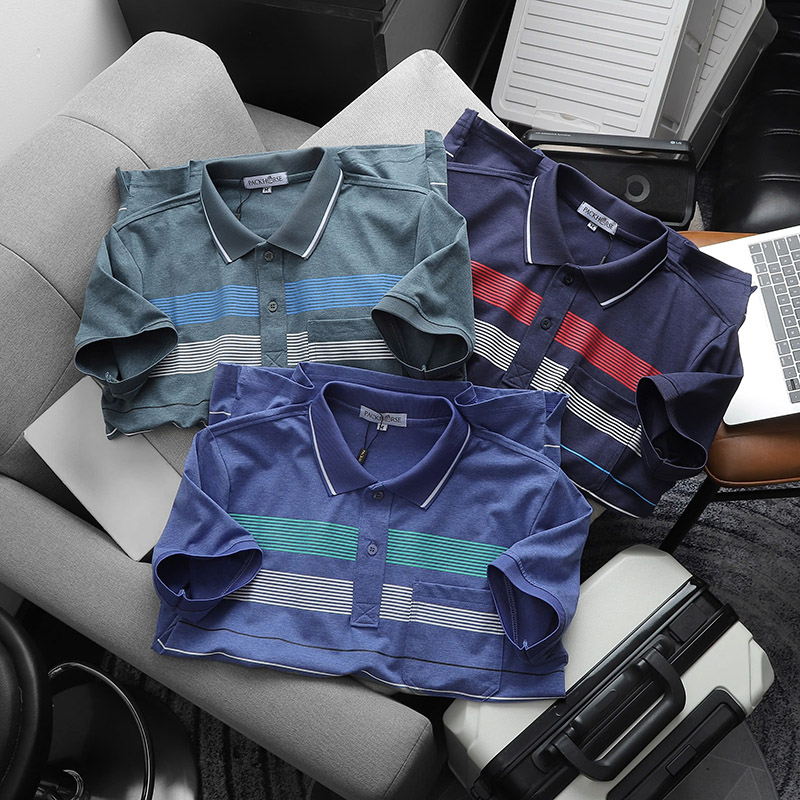 24997_z5781820590412-3500a0c57b44da19c8481faeabbdb2eb_20240831124713-5.jpg Áo Thun Nam Cổ Bẻ Có Túi Hoạ Tiết Sọc Ngang In Dẻo (Có size 3x) - CS233