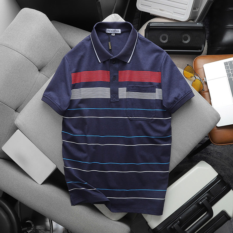 24997_z5781820604099-bf92295f10effd122ce413d798067278_20240831124714-5.jpg Áo Thun Nam Cổ Bẻ Có Túi Hoạ Tiết Sọc Ngang In Dẻo (Có size 3x) - CS233