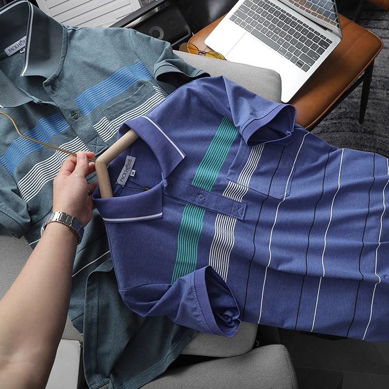 24997_z5781820633899-b6f2a85190f519b13f8bfb14027e6cf2_20240831124716-5.jpg Áo Thun Nam Cổ Bẻ Có Túi Hoạ Tiết Sọc Ngang In Dẻo (Có size 3x) - CS233