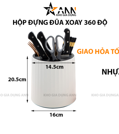 Hộp Đựng Đũa Muỗng Xoay 360 Độ 20.5x16cm - HDDM01