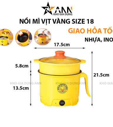 Nồi Mì Vịt Vàng 2 Tầng Dung Tích 1.8L 17.5x21.5cm - NMVV01