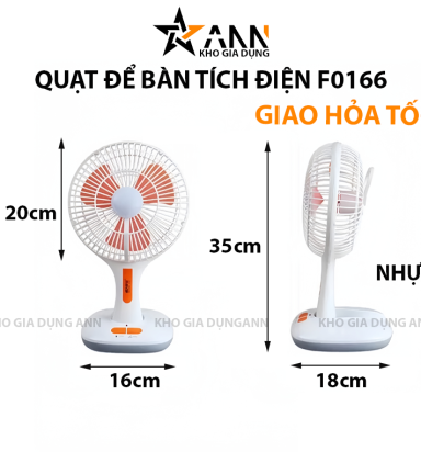 Quạt Tích Điện Để Bàn 35x18cm - QDNTD01