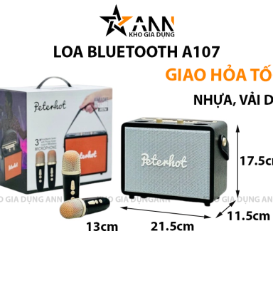 Loa Bluetooth Không Dây Peterhot Kèm 2 Mic Karaoke - LBLT01