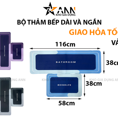 Bộ Thảm Chống Trơn Trượt Nhà Bếp - Thảm Lau Chân - BTB01