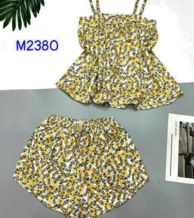 Đồ bộ mango siêu mát quần đùi áo hai dây nhiều hoạ tiết - DBO5018