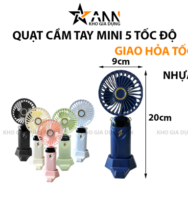 Quạt Cầm Tay Mini 5 Tốc Độ Nhiều Màu 30x9cm - QMNCT5TD01