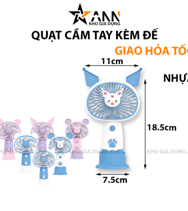Quạt Cầm Tay Mini Tai Thỏ Kèm Đế - QMNCT02