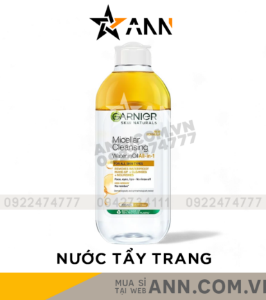 Nước Tẩy Trang Garnier Màu Vàng Micellar Cleansing Water in Oil 400ml - 6902395502005