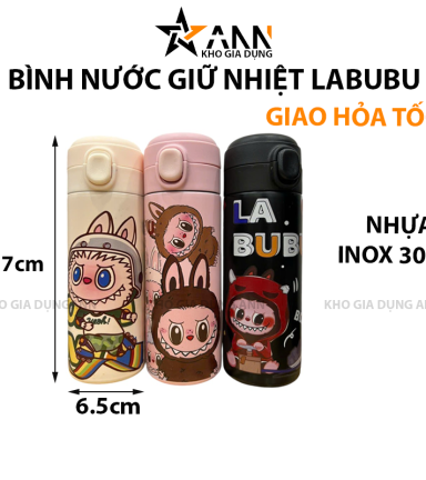 Bình Giữ Nhiệt Labubu Không Quay Xách 450ml 6.5x19.5cm - BGNLBBKQX01
