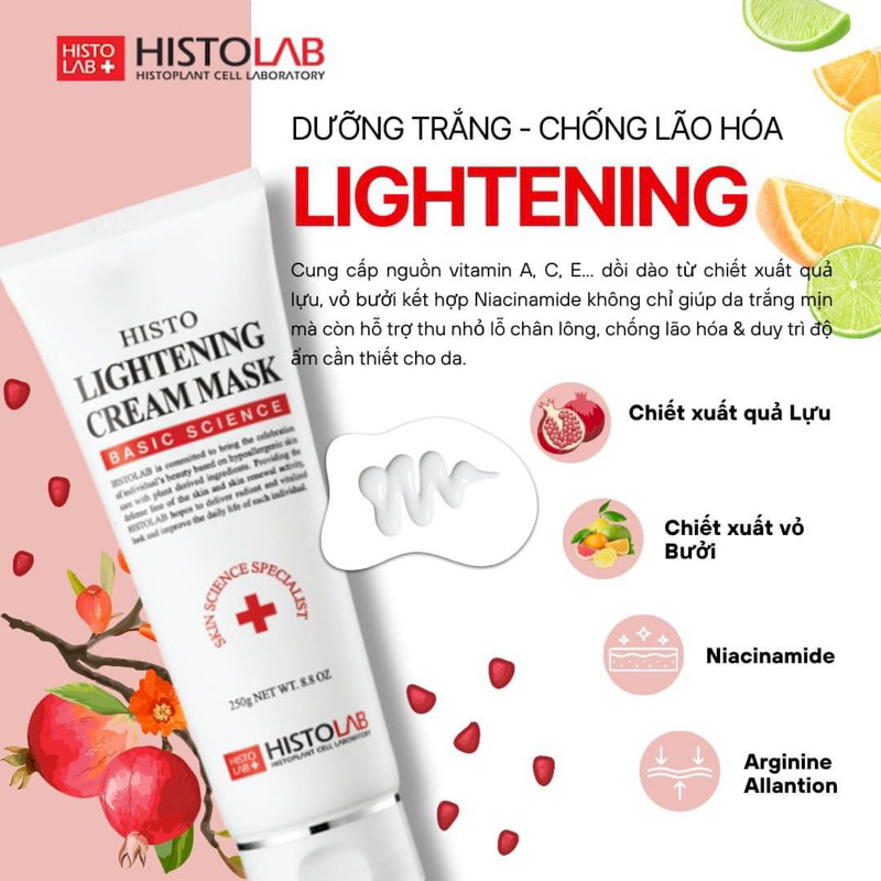 Shop sỉ mặt Nạ Kem Histo Lightening Cream Mask Dưỡng Trắng Da 250g 6 Shop sỉ mặt Nạ Kem Histo Lightening Cream Mask Dưỡng Trắng Da 250g