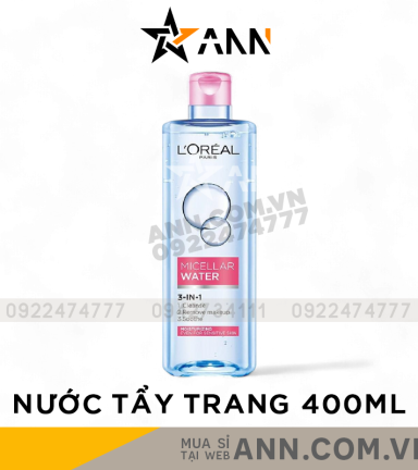 Nước Tẩy Trang Loreal Paris Màu Hồng Dưỡng Ẩm Micellar Water Moisturing 400ml - 6928820030240