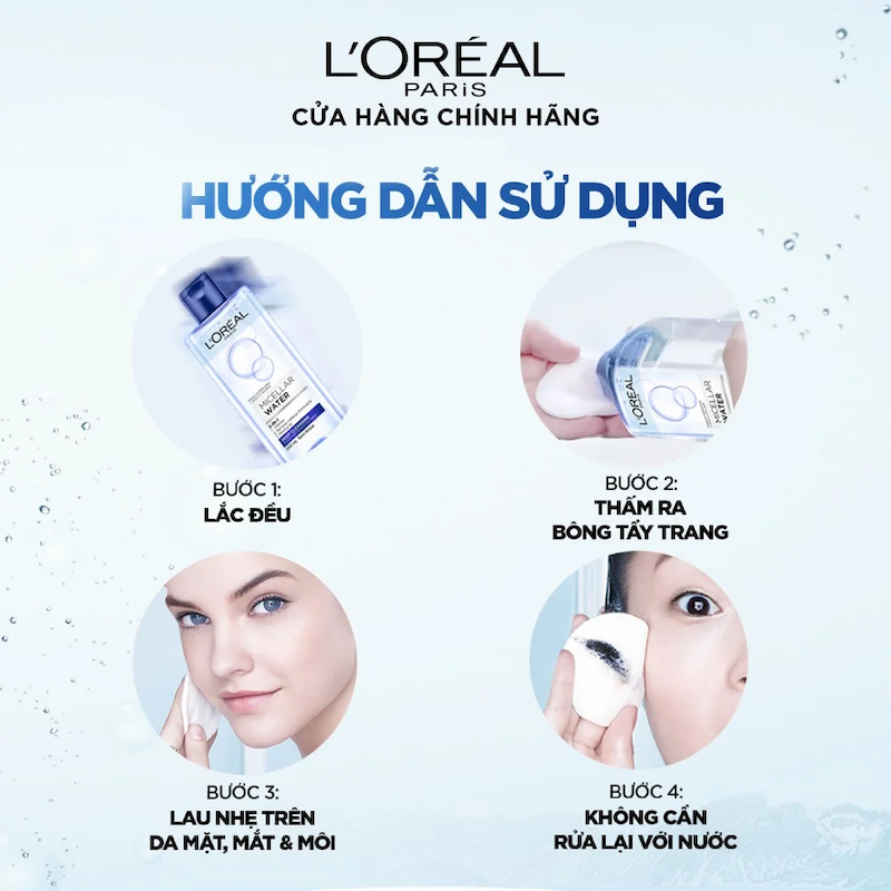 25177_35_20240923102822-9.png Nước Tẩy Trang Loreal Paris Xanh Nhạt Tươi Mát Micellar Water Refreshing 400ml - 6928820030226