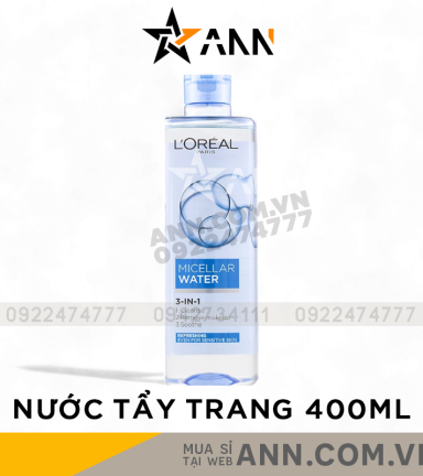 Nước Tẩy Trang Loreal Paris Xanh Nhạt Tươi Mát Micellar Water Refreshing 400ml - 6928820030226