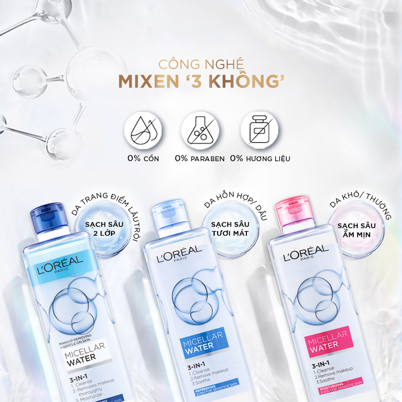 Nước Tẩy Trang Loreal Paris Xanh Nhạt Tươi Mát Micellar Water Refreshing 400ml 8 Nước Tẩy Trang Loreal Paris Xanh Nhạt Tươi Mát Micellar Water Refreshing 400ml