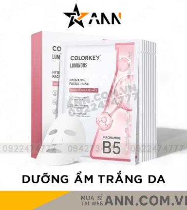 Mặt Nạ Colorkey Luminous B5 Màu Hồng Hộp 10 Miếng - 6975326789325