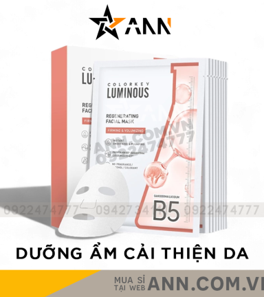 Mặt Nạ Colorkey Luminous B5 Regenerating Facial Mask Firming & Volumizing Hộp 10 Miếng - 6975326789387