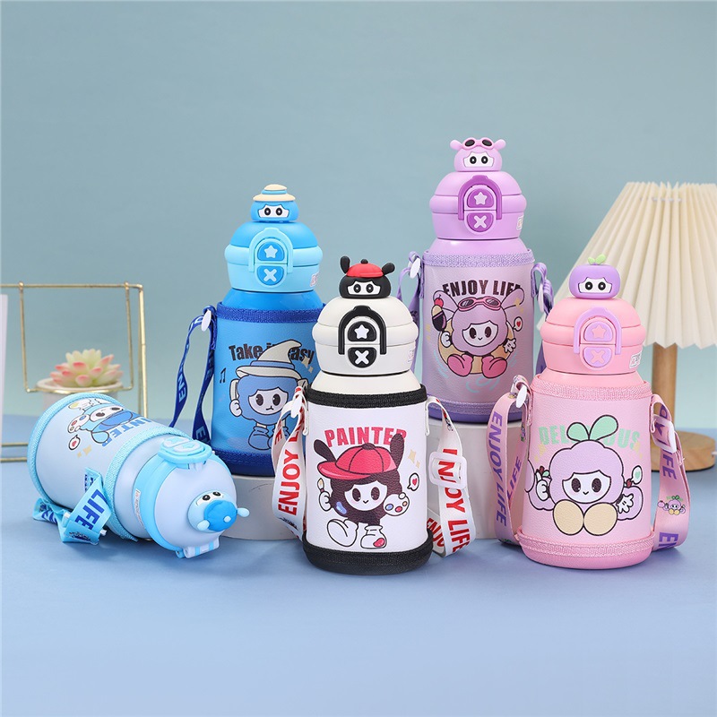 Chỗ sỉ bình Nước Giữ Nhiệt Cho Bé In Hoạt Hình Có Quai Đeo 450ml 14 Chỗ sỉ bình Nước Giữ Nhiệt Cho Bé In Hoạt Hình Có Quai Đeo 450ml