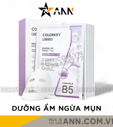 Mặt Nạ Colorkey Luminous B5 Màu Tím Hộp 10 Miếng - 6975326789363