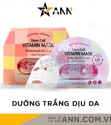 Mặt Nạ Banobagi Màu Hồng Stem Cell Vitamin Mask Whitening AC Care Hộp 10 Miếng - 8809486365311