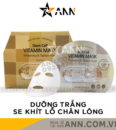Mặt Nạ Banobagi Màu Vàng Stem Cell Vitamin Mask Whitening Tighten Pores Hộp 10 Miếng - 8809486365373