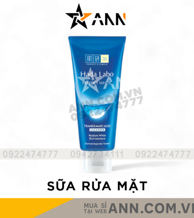 Sữa Rửa Mặt Hada Labo Màu Xanh Dương Perfect White Tranexamic Acid Cleanser 80g - 8935006533875